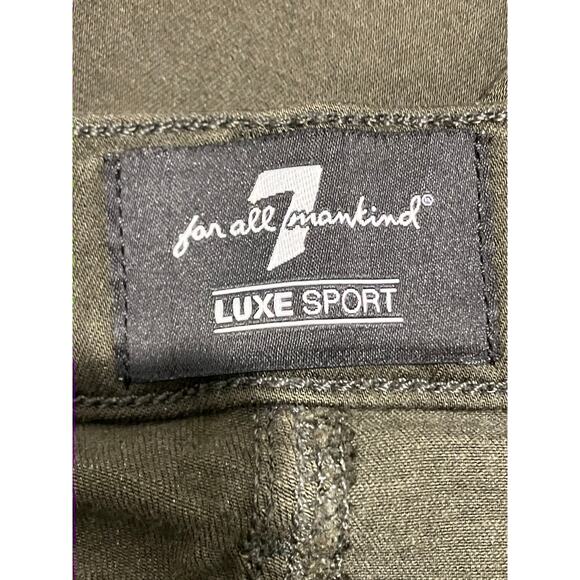 7 For All Mankind Luxe Sport Slimmy Stretch Jeans Olive 30x32 - Picture 8 of 10